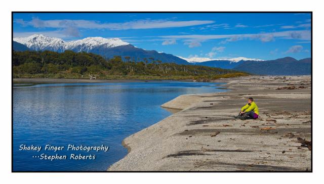 sitting and enjoying the views from the beach at the mouth of Jacobs River